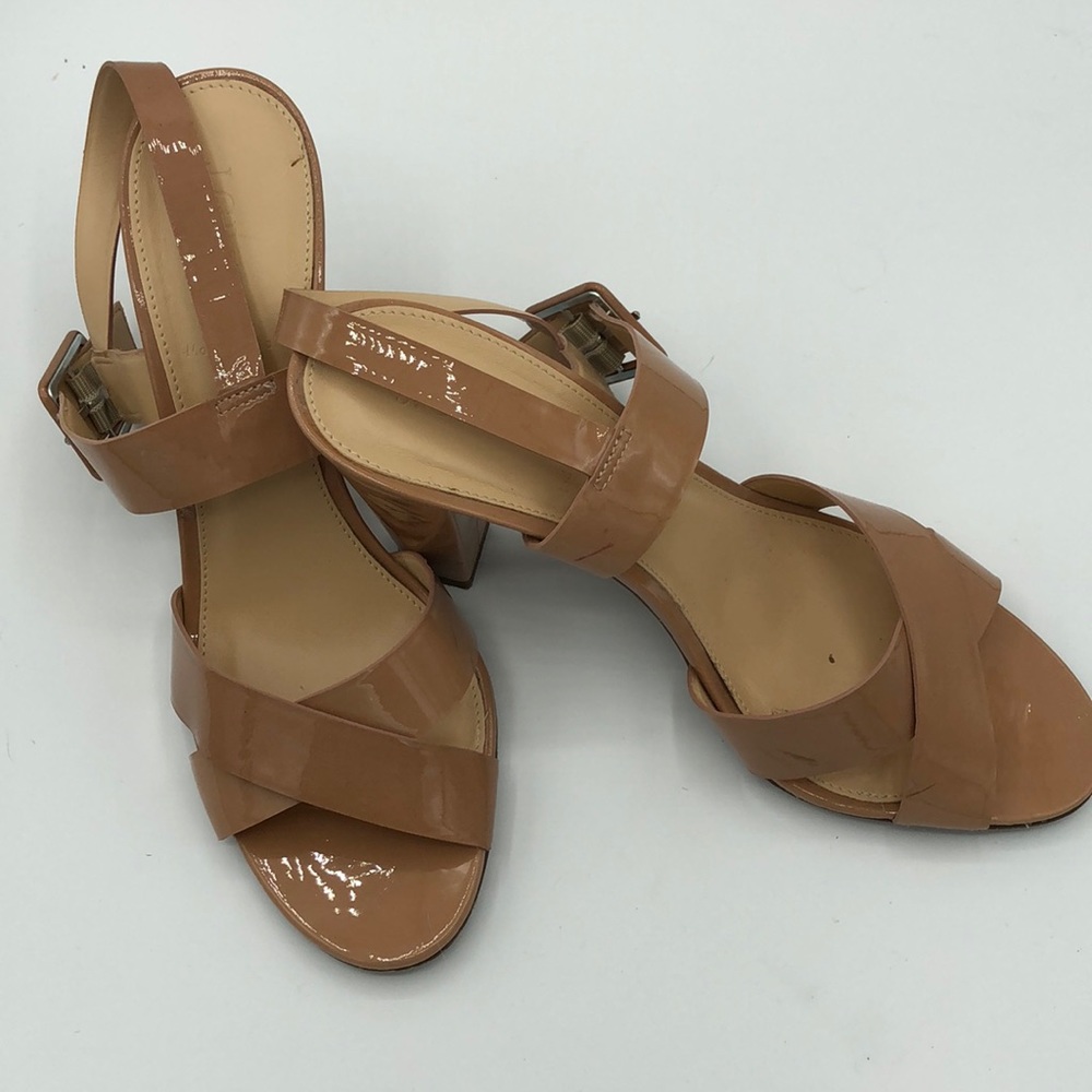 J. Crew Sydney Sandals in Tan Patent Leather sz 9 - Picture 7 of 7